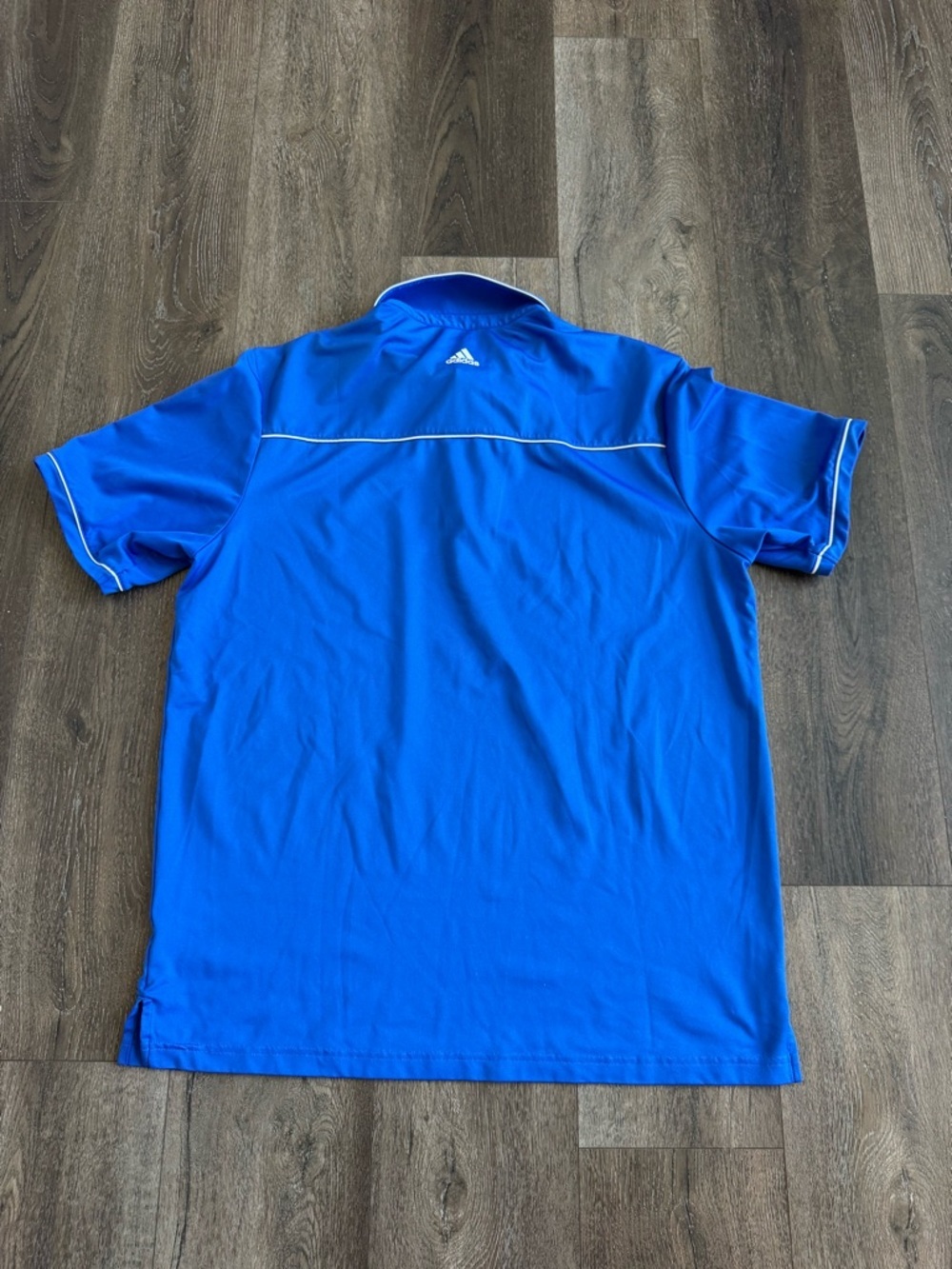 Adidas Men's Royal Blue Polo with White Piping, size Large - Picture 7 of 9